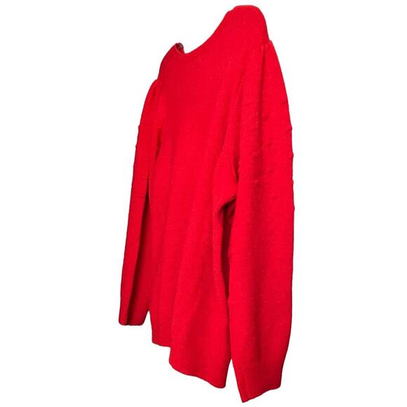 CROFT & BARROW LONG SLEEVE PULL-OVER ROUND NECK SWEATER, WOMENS, 0X (14W), RED - Picture 5 of 12